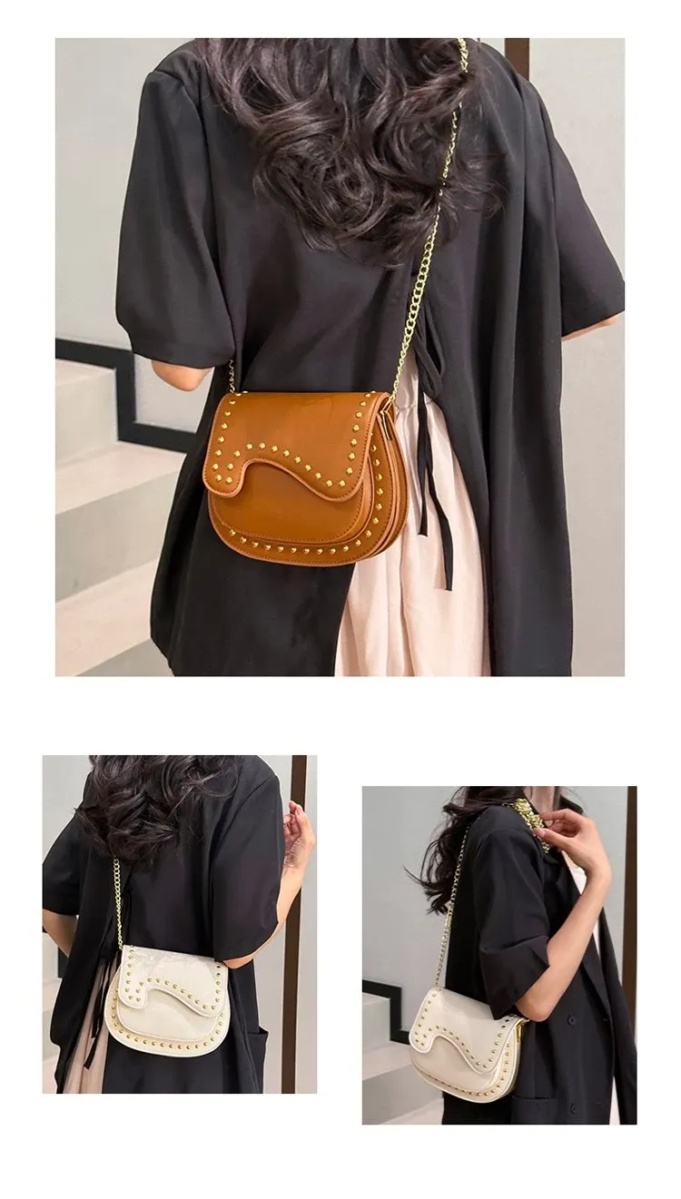 Tas Selempang Wanita Bahan PU Sintetis Polos Warna Hitam Bentuk Crescent Tali Grosir Import