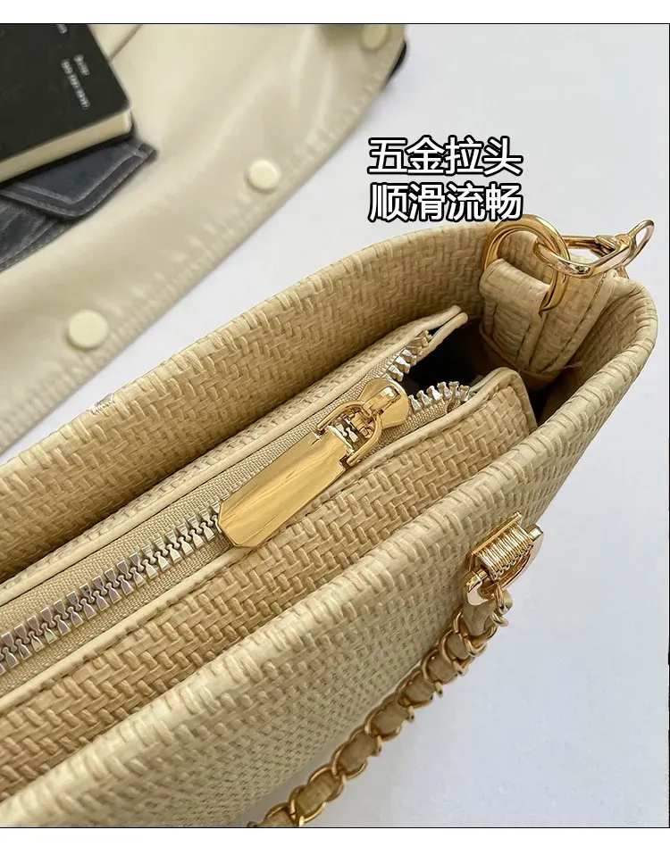 Tas Selempang Wanita Bahan PU Sintetis Motif Print Warna Putih Bentuk Kotak Tali