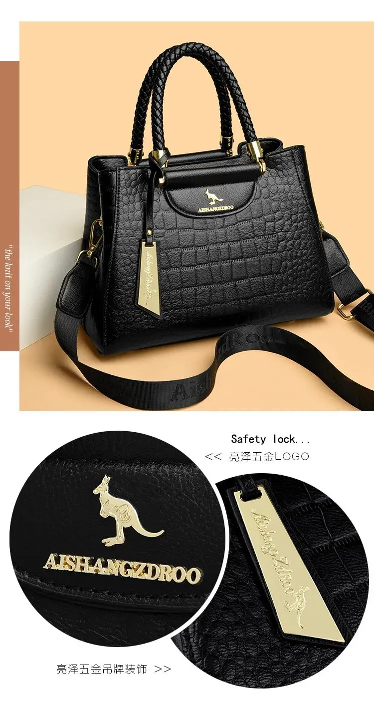 Tas Selempang Wanita Bahan PU Sintetis Model Quilted Warna Hitam Bentuk Kotak Warna Cokelat