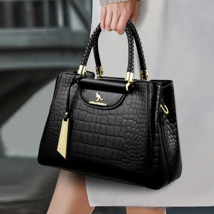 Tas Selempang Wanita Bahan PU Sintetis Model Quilted Warna Hitam Bentuk Kotak Warna Cokelat