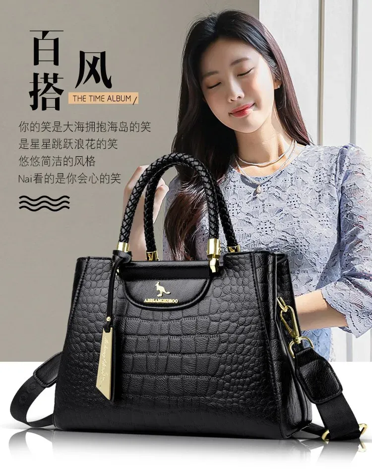 Tas Selempang Wanita Bahan PU Sintetis Model Quilted Warna Hitam Bentuk Kotak Warna Cokelat