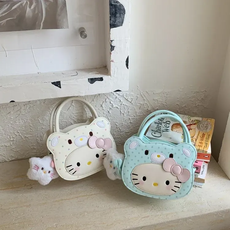 Tas Ransel Anak Bahan PU Sintetis Motif Print Warna Putih Bentuk Kotak Tali Grosir Import