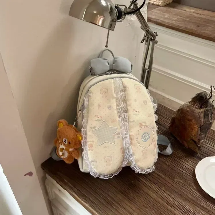 Tas Selempang Wanita Bahan PU Sintetis Motif Print Warna Putih Bentuk Kotak Tali Model Import