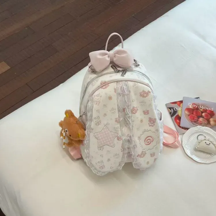 Tas Selempang Wanita Bahan PU Sintetis Motif Print Warna Putih Bentuk Kotak Tali Model Import
