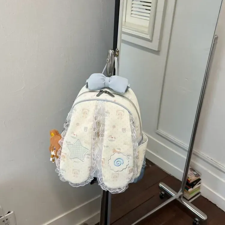Tas Selempang Wanita Bahan PU Sintetis Motif Print Warna Putih Bentuk Kotak Tali Model Import