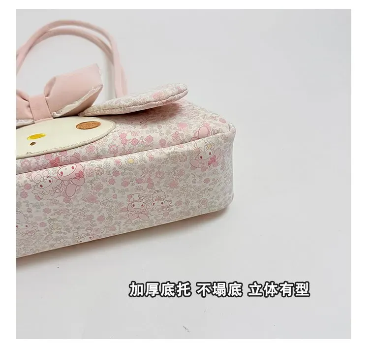 Tas Selempang Wanita Bahan PU Sintetis Motif Print Warna Pink Bentuk Kotak Tali Stok Grosir