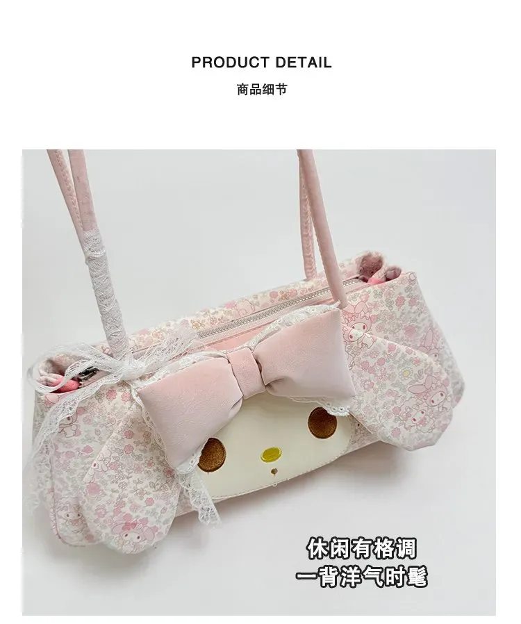 Tas Selempang Wanita Bahan PU Sintetis Motif Print Warna Pink Bentuk Kotak Tali Stok Grosir