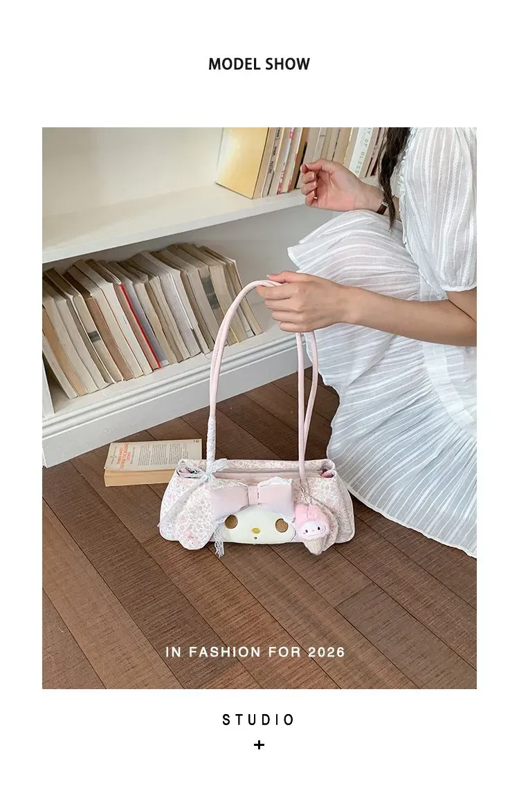 Tas Selempang Wanita Bahan PU Sintetis Motif Print Warna Pink Bentuk Kotak Tali Stok Grosir