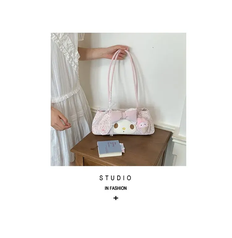 Tas Selempang Wanita Bahan PU Sintetis Motif Print Warna Pink Bentuk Kotak Tali Stok Grosir