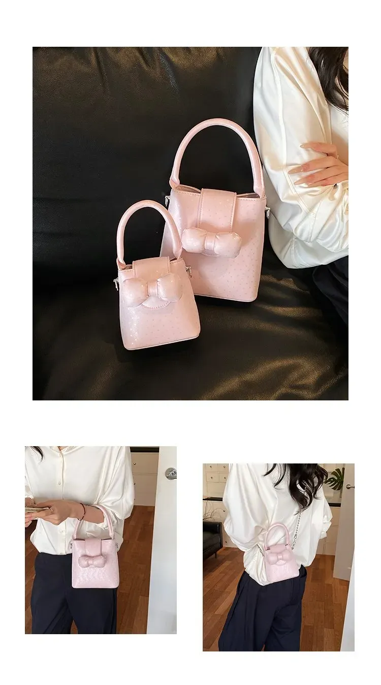 Tas Selempang Wanita Bahan PU Sintetis Polos Warna Pink Bentuk Kotak Tali Rantai Harga Grosir