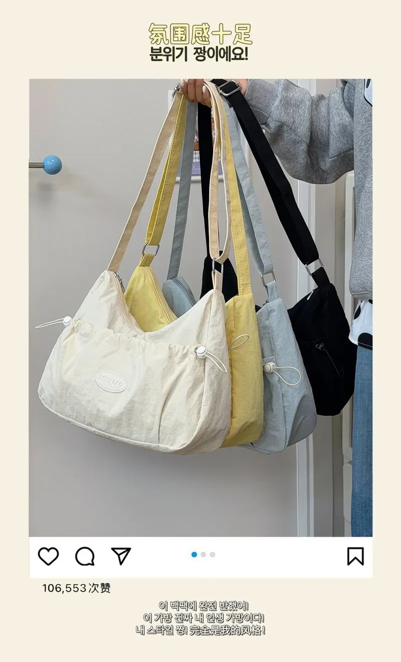 Tas Selempang Wanita Bahan PU Sintetis Polos Warna Hitam Bentuk Crescent Tali Resleting Grosir