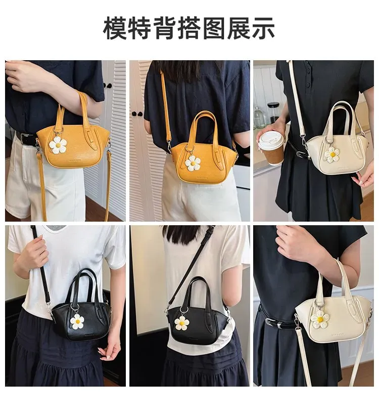 Tas Selempang Wanita Bahan PU Sintetis Polos Bentuk Kotak Tali Panjang Resleting Pilihan