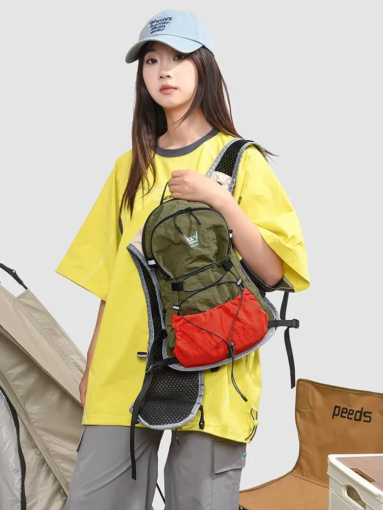Tas Ransel Wanita Bahan Nylon Warna Putih Resleting Koleksi Reseller