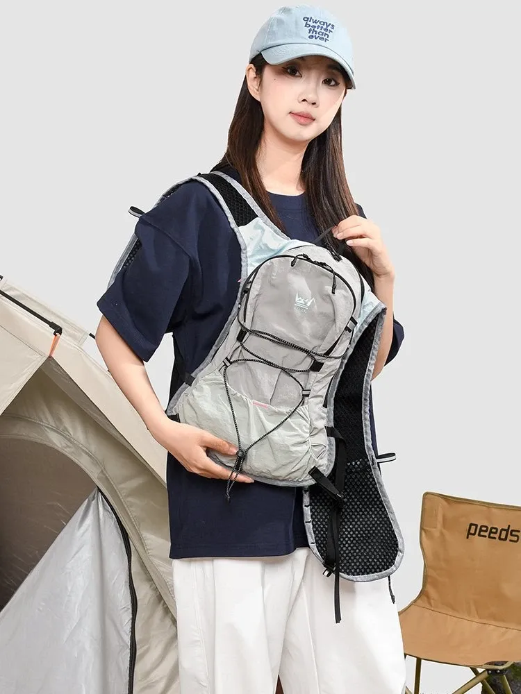 Tas Ransel Wanita Bahan Nylon Warna Putih Resleting Koleksi Reseller