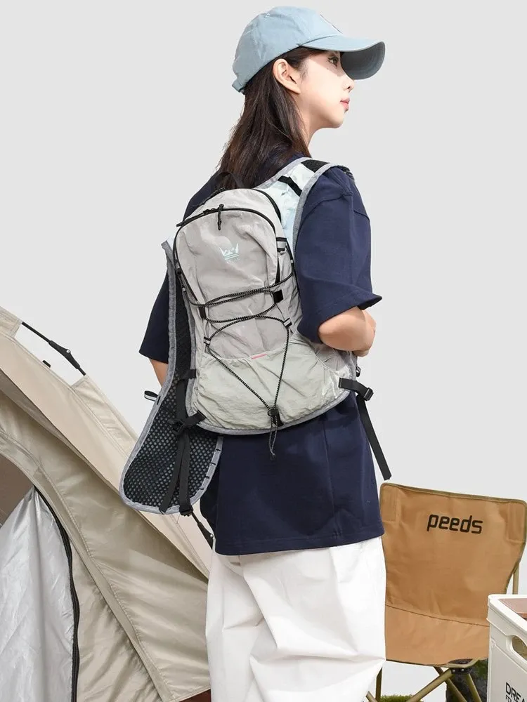Tas Ransel Wanita Bahan Nylon Warna Putih Resleting Koleksi Reseller