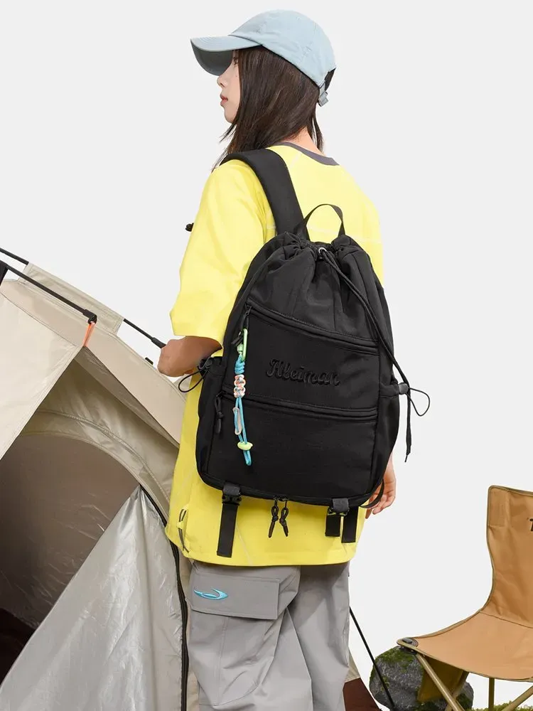 Tas Ransel Wanita Bahan Nylon Warna Hitam Fashion Grosir Import