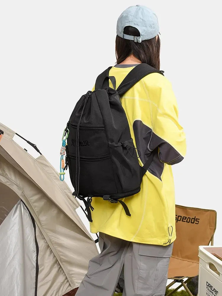 Tas Ransel Wanita Bahan Nylon Warna Hitam Fashion Grosir Import