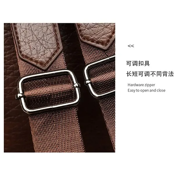 Tas Ransel Wanita Bahan PU Sintetis Polos Warna Hitam Bentuk Kotak Tali Lebar untuk Travel