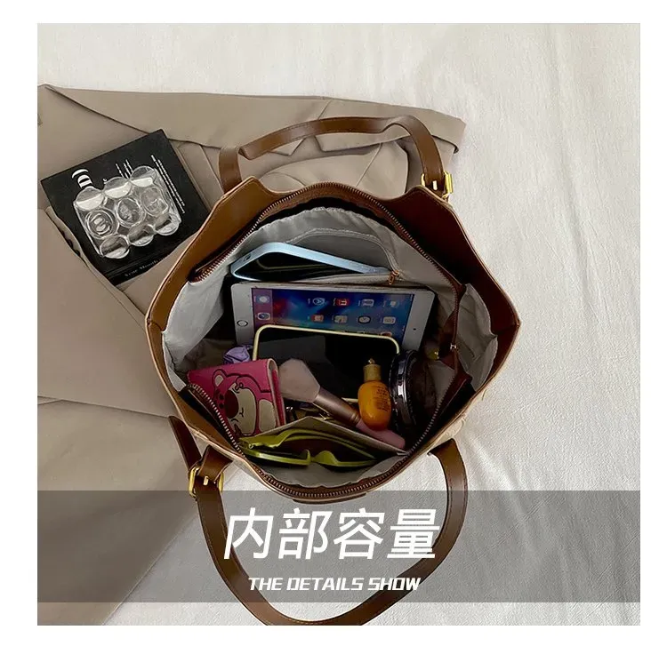 Tas Selempang Wanita Bahan PU Sintetis Polos Bentuk Kotak Tali Lebar Resleting untuk Jualan