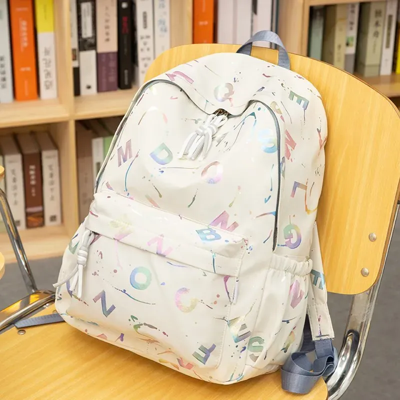 Tas Ransel Wanita Bahan Nylon Motif Print Bentuk Kotak Tali Lebar Resleting Katalog Grosir