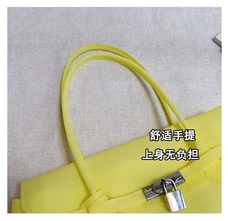 Tas Selempang Wanita Bahan PU Sintetis Polos Warna Kuning Bentuk Kotak Tali Pilihan Reseller