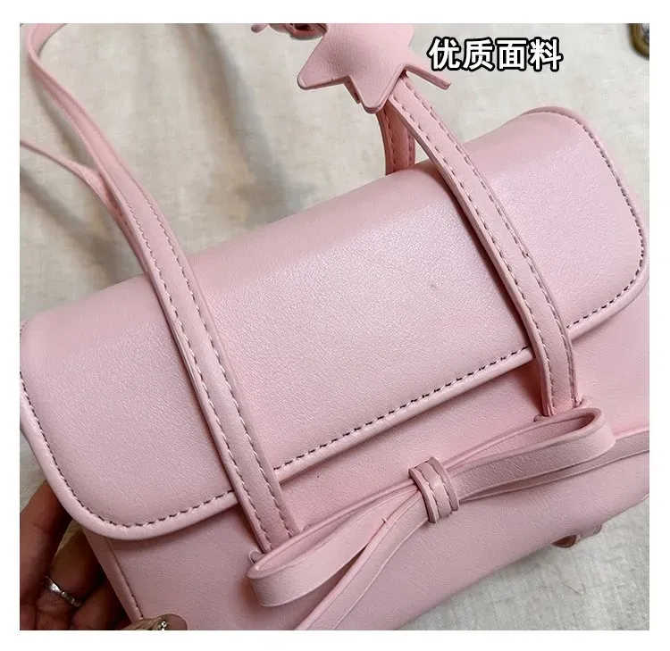 Tas Selempang Wanita Bahan PU Sintetis Polos Warna Pink Bentuk Kotak Tali Pilihan Reseller