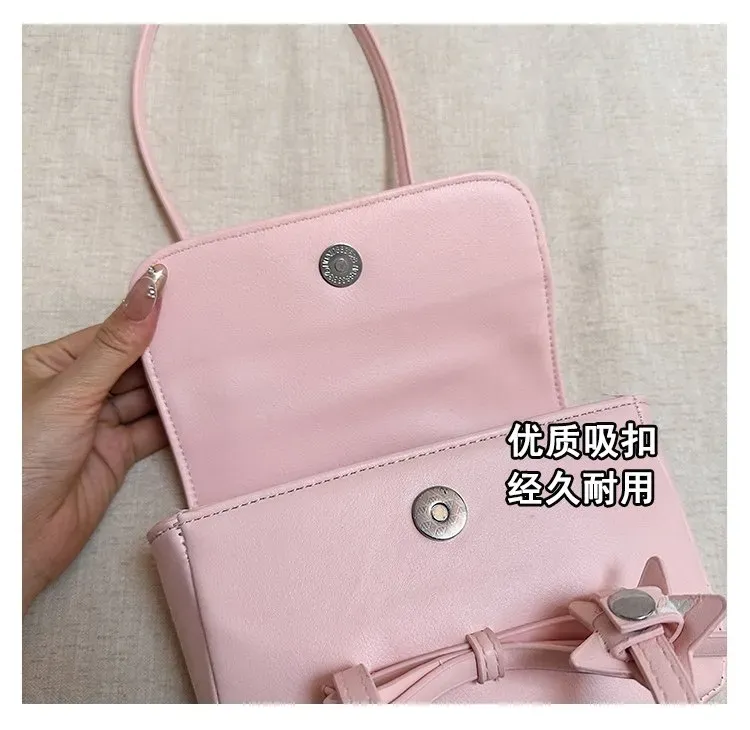 Tas Selempang Wanita Bahan PU Sintetis Polos Warna Pink Bentuk Kotak Tali Pilihan Reseller