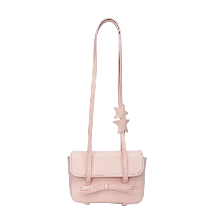 Tas Selempang Wanita Bahan PU Sintetis Polos Warna Pink Bentuk Kotak Tali Pilihan Reseller