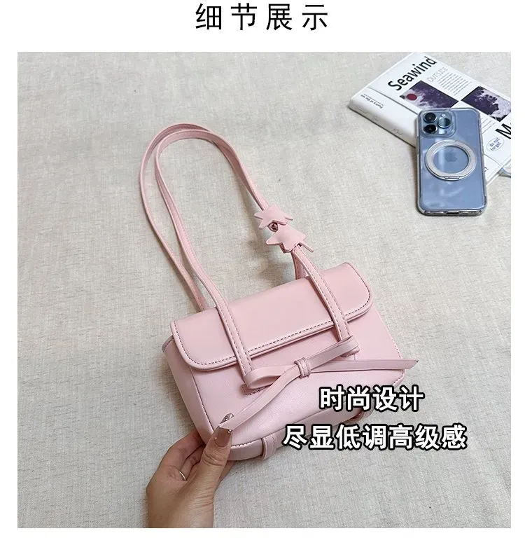 Tas Selempang Wanita Bahan PU Sintetis Polos Warna Pink Bentuk Kotak Tali Pilihan Reseller