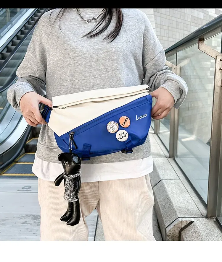 Tas Selempang Pria Bahan Nylon Polos Warna Hitam Bentuk Kotak Tali Panjang Katalog Grosir