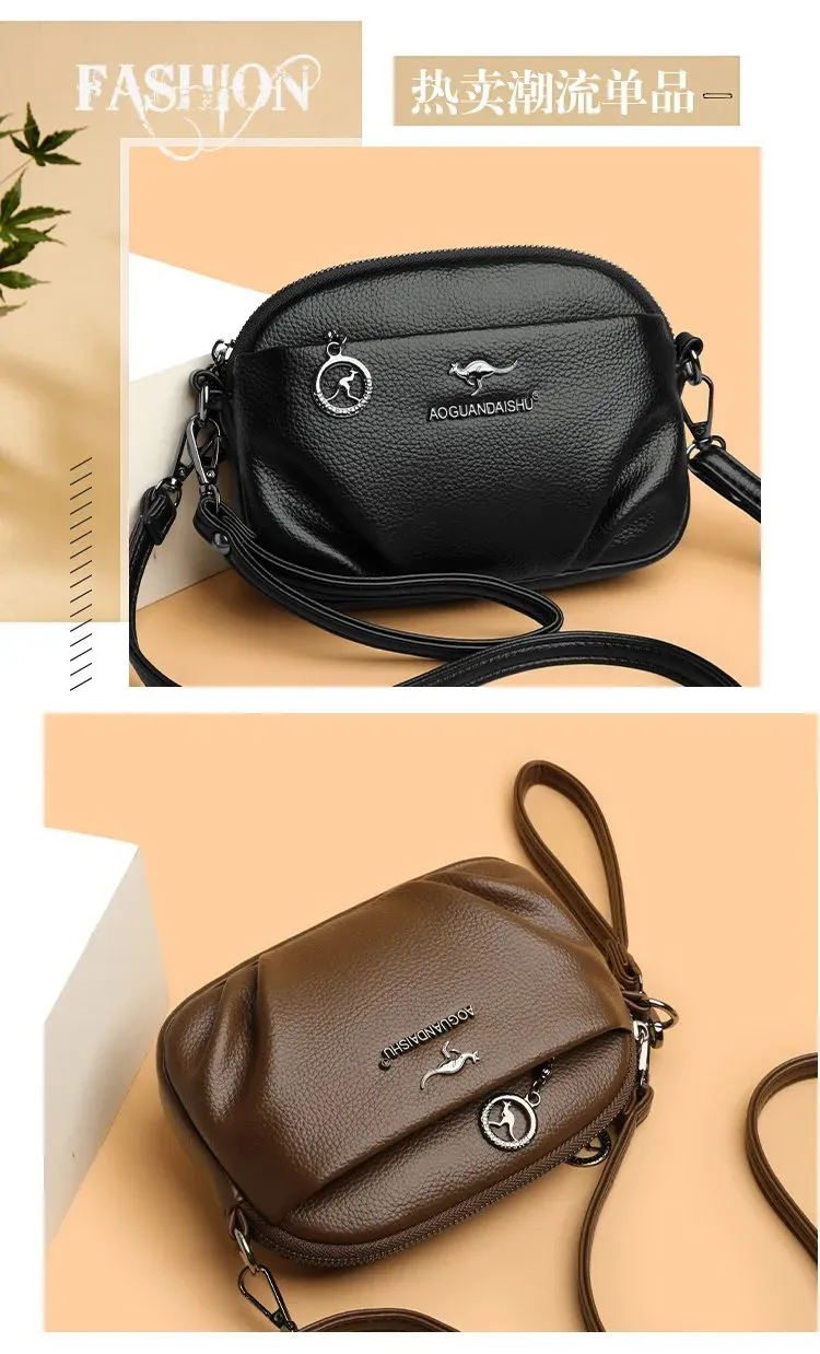 Tas Selempang Wanita Bahan PU Sintetis Polos Bentuk Kotak Tali Lebar Resleting Harga Grosir