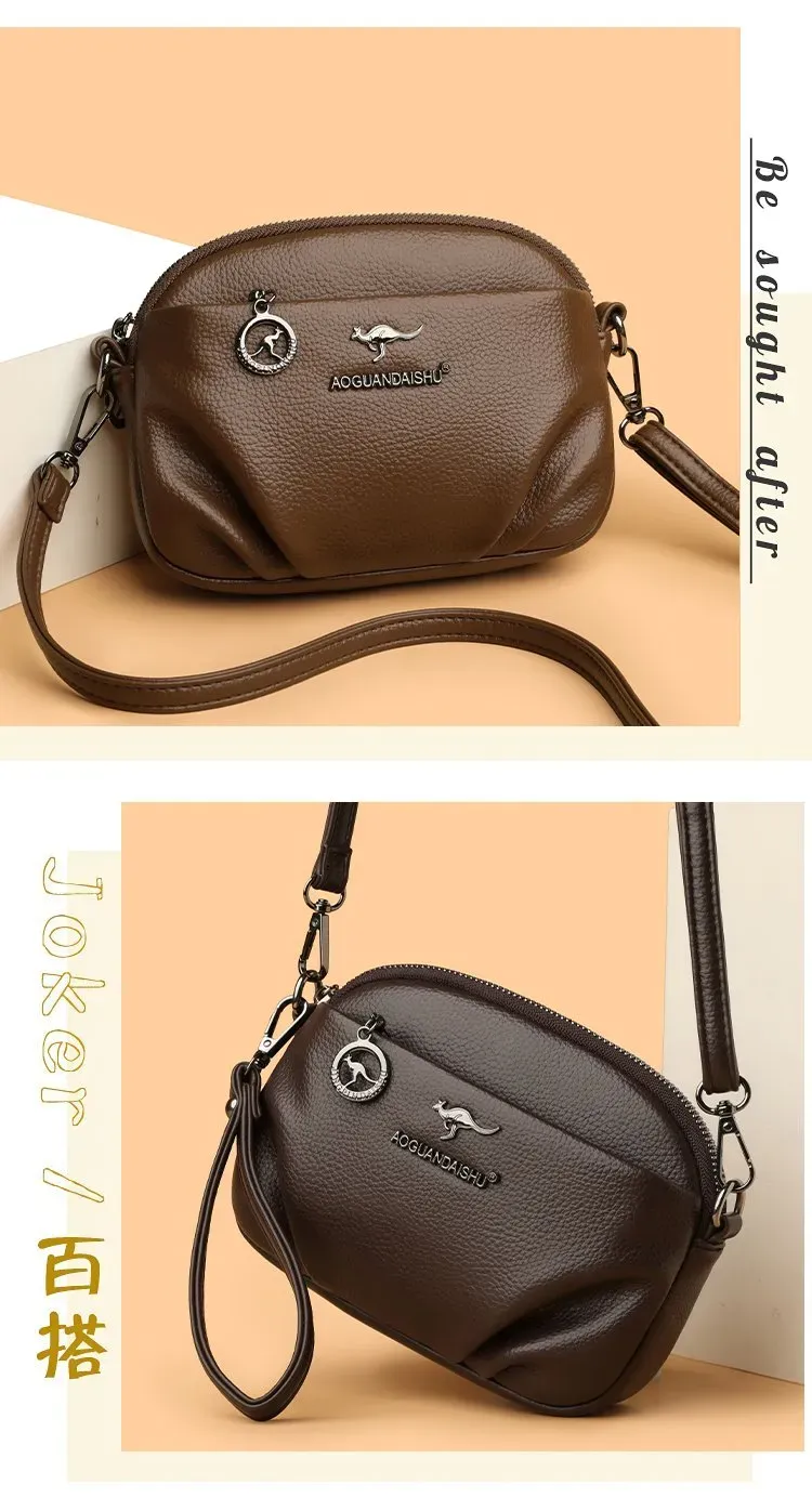 Tas Selempang Wanita Bahan PU Sintetis Polos Bentuk Kotak Tali Lebar Resleting Harga Grosir