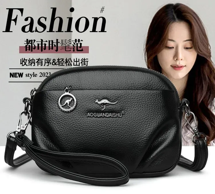 Tas Selempang Wanita Bahan PU Sintetis Polos Bentuk Kotak Tali Lebar Resleting Harga Grosir