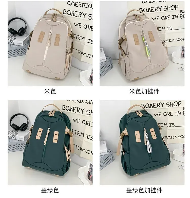 Tas Ransel Pria Bahan Oxford Polos Warna Hitam Bentuk Kotak Tali Lebar Resleting untuk Sekolah