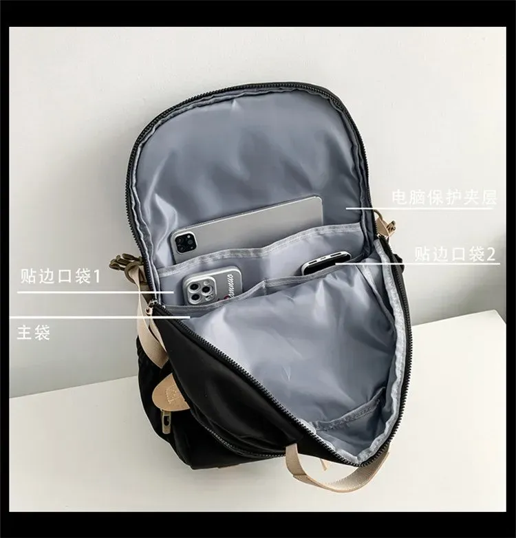 Tas Ransel Pria Bahan Oxford Polos Warna Hitam Bentuk Kotak Tali Lebar Resleting untuk Sekolah