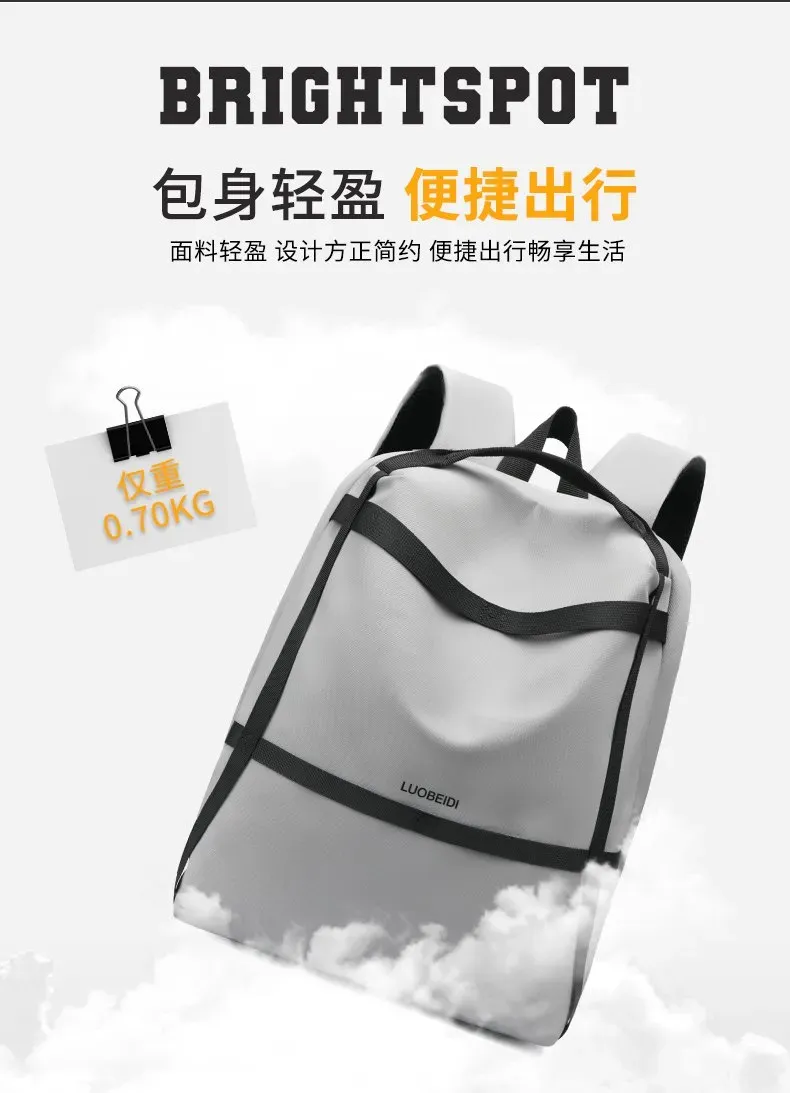 Tas Ransel Wanita Bahan Nylon Polos Warna Abu-Abu Bentuk Kotak Tali Lebar Stok Grosir