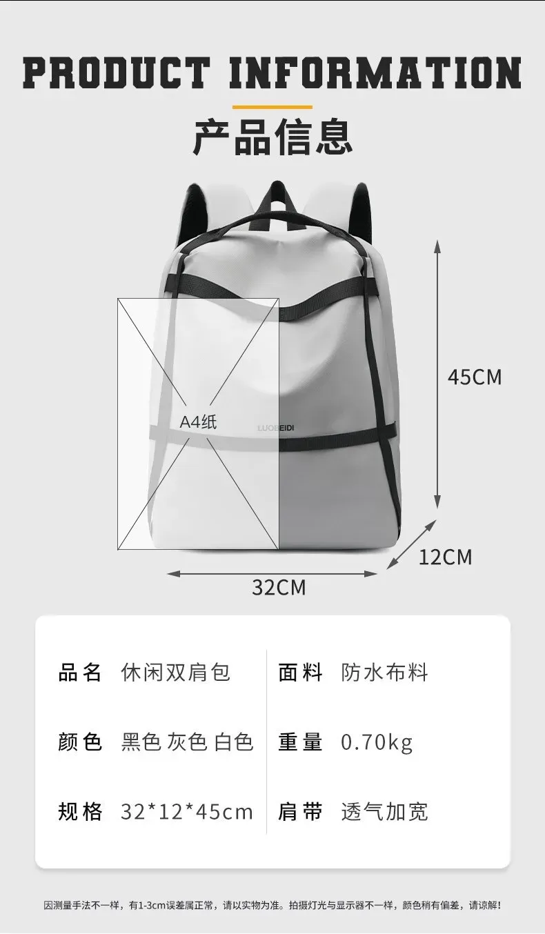 Tas Ransel Wanita Bahan Nylon Polos Warna Abu-Abu Bentuk Kotak Tali Lebar Stok Grosir