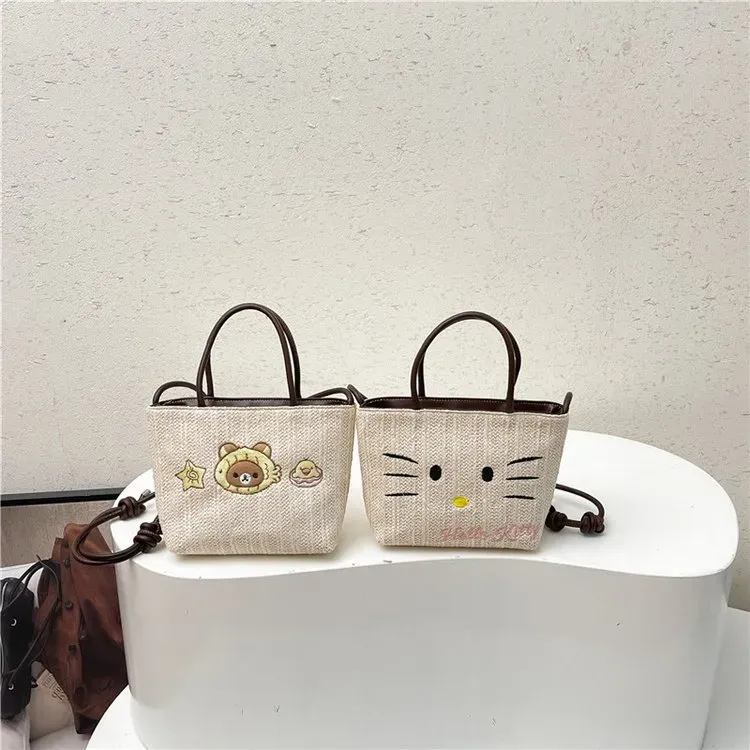 Tas Ransel Wanita Bahan PU Sintetis Motif Polkadot Warna Putih Bentuk Kotak Tali Resleting