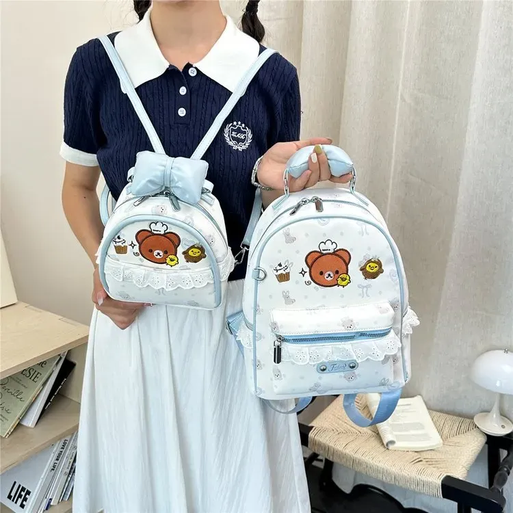 Tas Ransel Wanita Bahan Nylon Warna Biru Mini Kapasitas Besar Grosir Import
