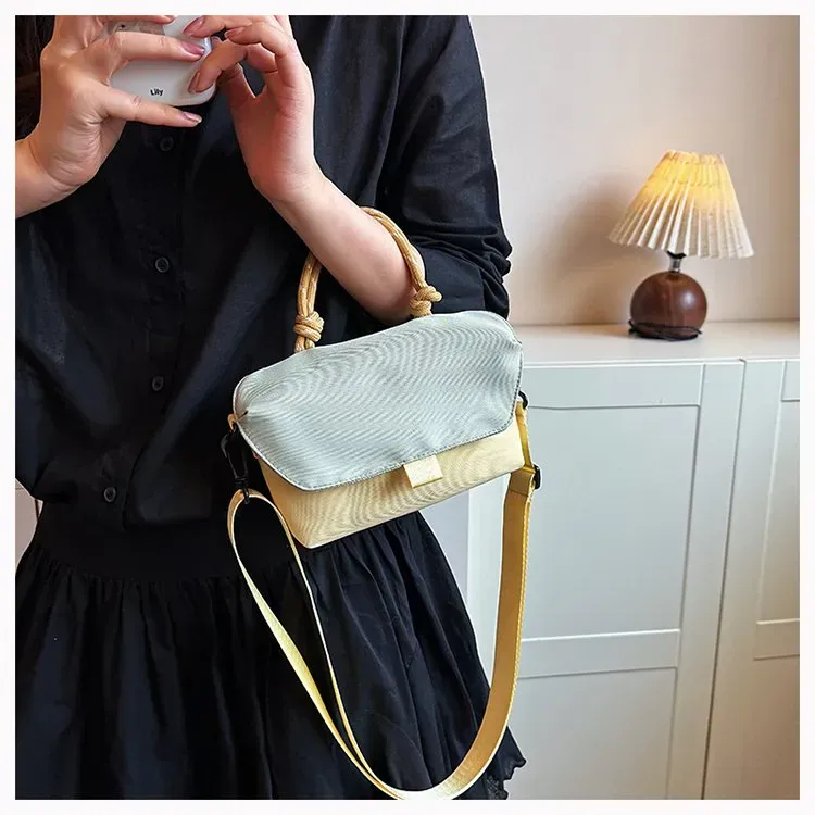 Tas Selempang Wanita Bahan PU Sintetis Polos Warna Hijau Bentuk Kotak Tali Grosir Import