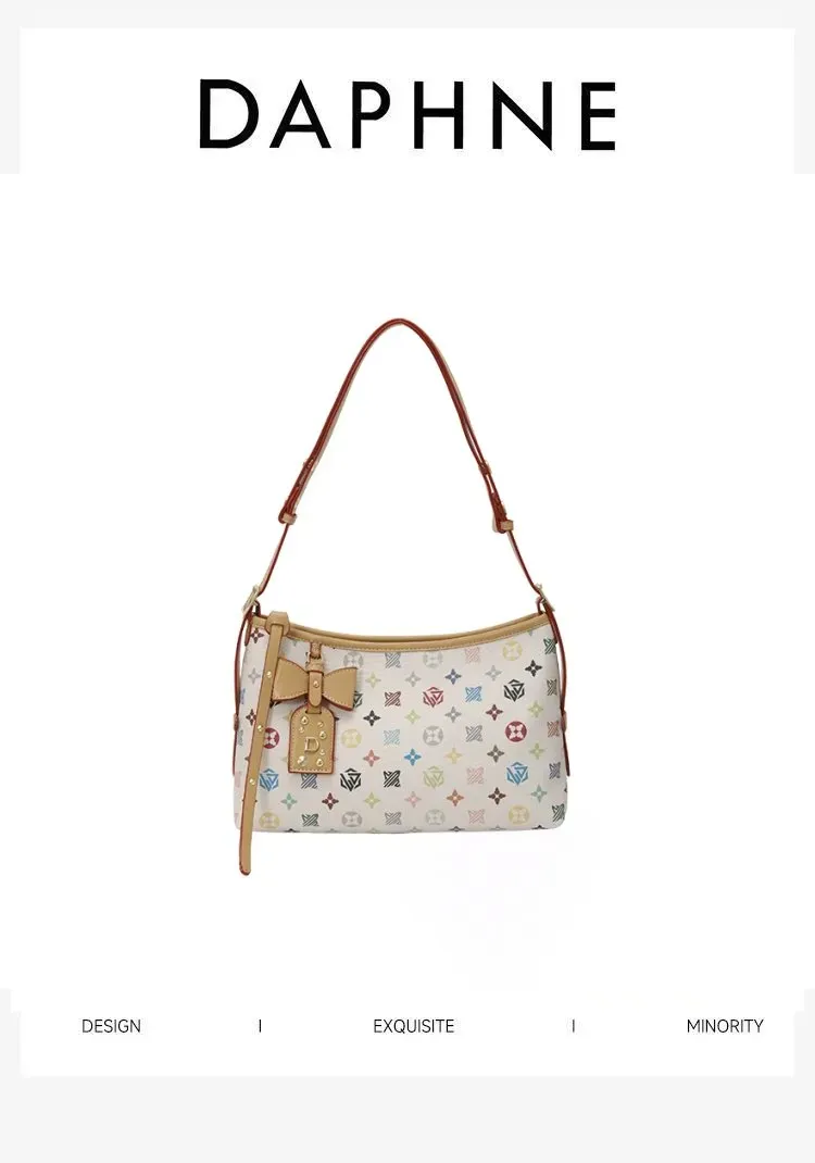 Tas Selempang Wanita Bahan PU Sintetis Motif Print Bentuk Kotak Tali Panjang Resleting Grosir