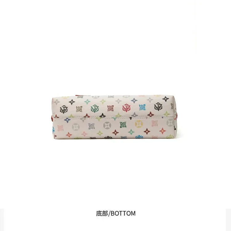 Tas Selempang Wanita Bahan PU Sintetis Motif Print Bentuk Kotak Tali Panjang Resleting Grosir