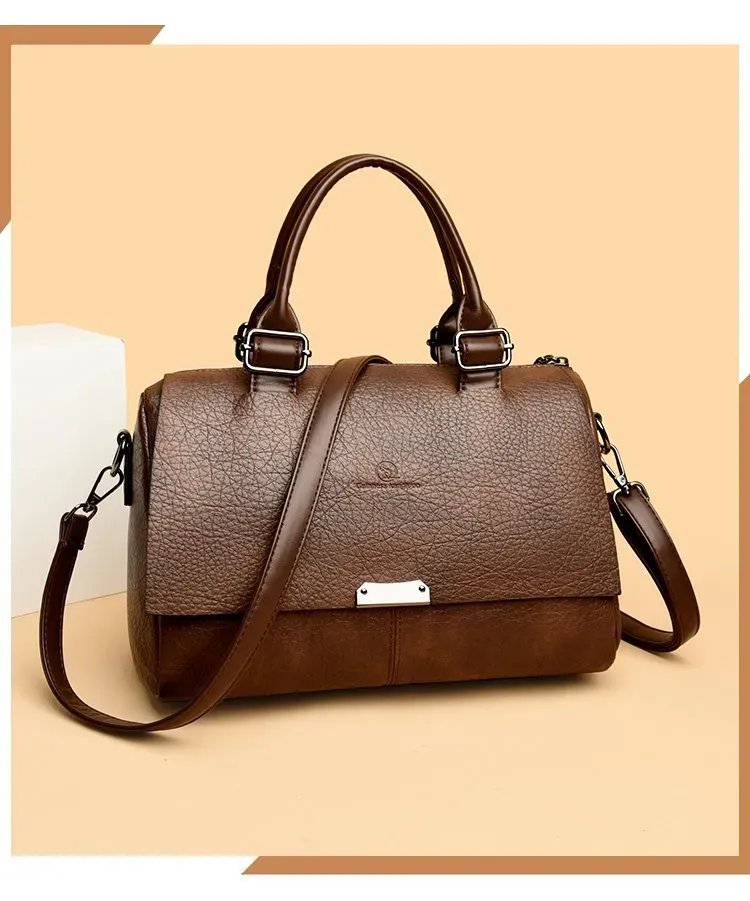 Tas Selempang Wanita Bahan PU Sintetis Polos Bentuk Kotak Tali Panjang Resleting Model Import