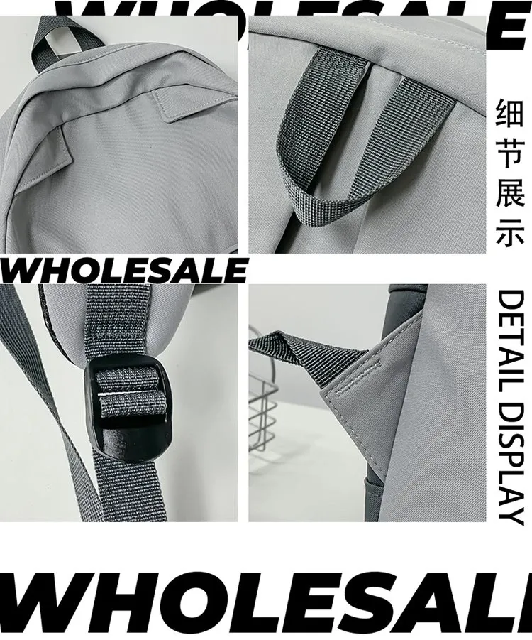Tas Ransel Wanita Bahan Nylon Polos Warna Hitam Bentuk Kotak Tali Lebar Katalog Grosir