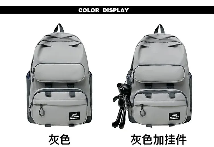 Tas Ransel Wanita Bahan Nylon Polos Warna Hitam Bentuk Kotak Tali Lebar Katalog Grosir