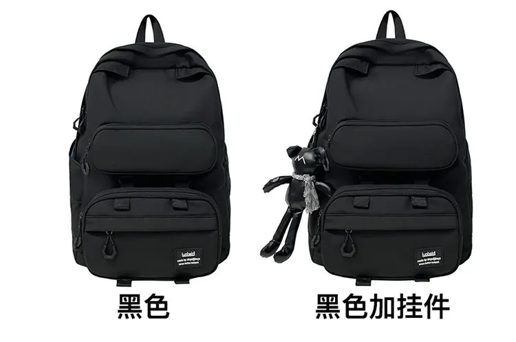 Tas Ransel Wanita Bahan Nylon Polos Warna Hitam Bentuk Kotak Tali Lebar Katalog Grosir