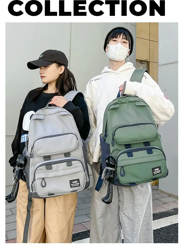 Tas Ransel Wanita Bahan Nylon Polos Warna Hitam Bentuk Kotak Tali Lebar Katalog Grosir