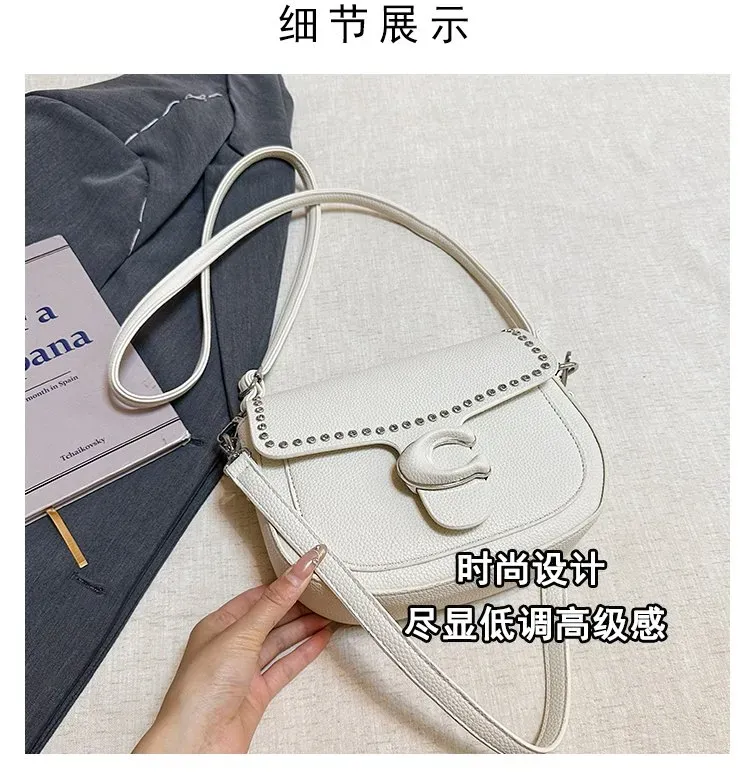 Tas Selempang Wanita Bahan PU Sintetis Polos Warna Putih Bentuk Kotak Tali Resleting Grosir