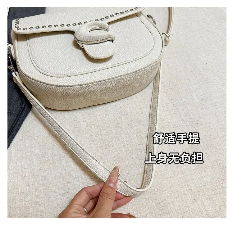 Tas Selempang Wanita Bahan PU Sintetis Polos Warna Putih Bentuk Kotak Tali Resleting Grosir