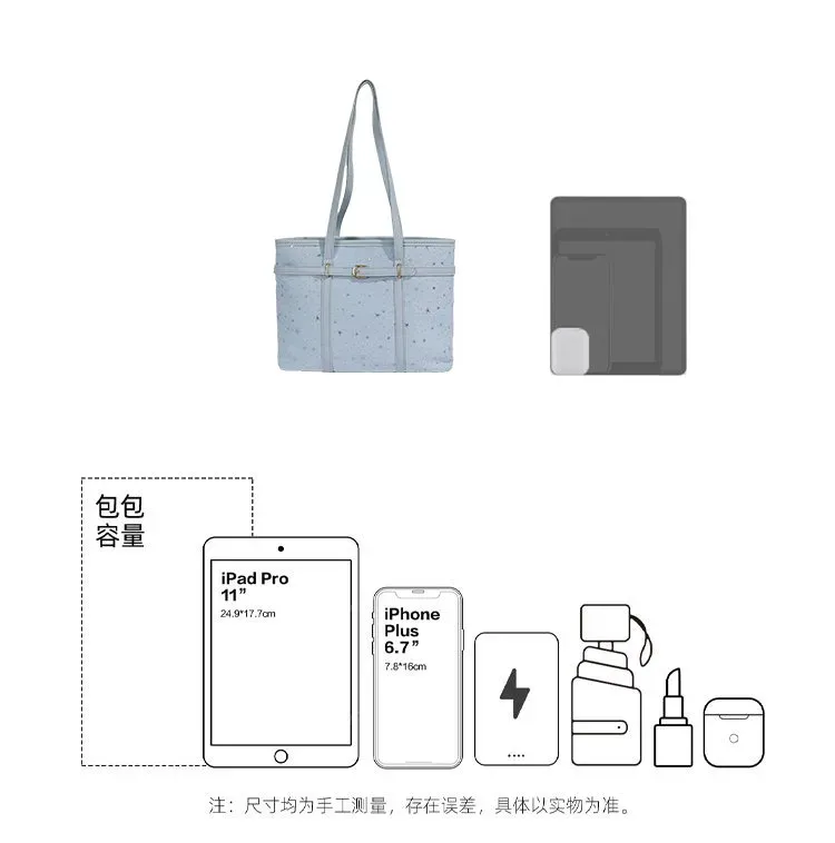 Tas Selempang Wanita Bahan Kain Motif Bintang Warna Biru Bentuk Kotak Tali Grosir Import
